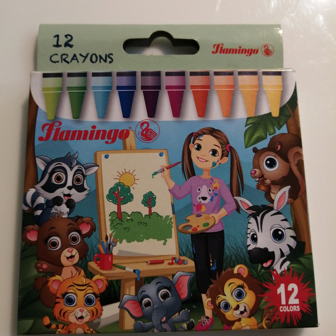 Flamingo Crayon 12 Smll