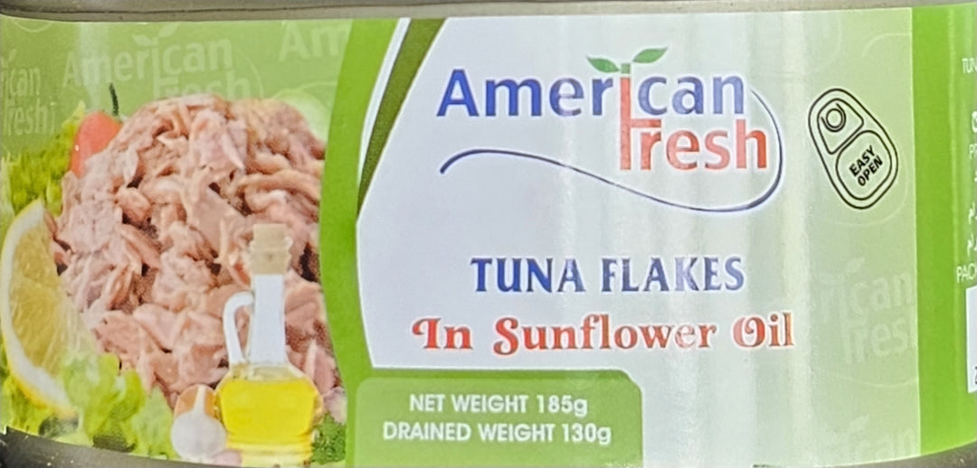 American Fresh Tuna Flakes Sunflower Oil 185g