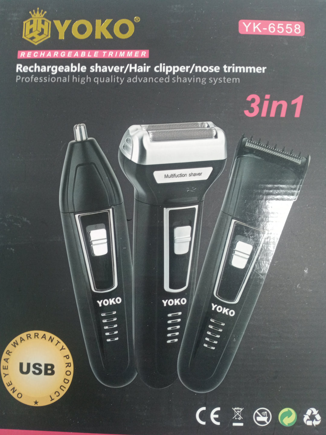Yoko 3in1 Rechargeable Trimmer