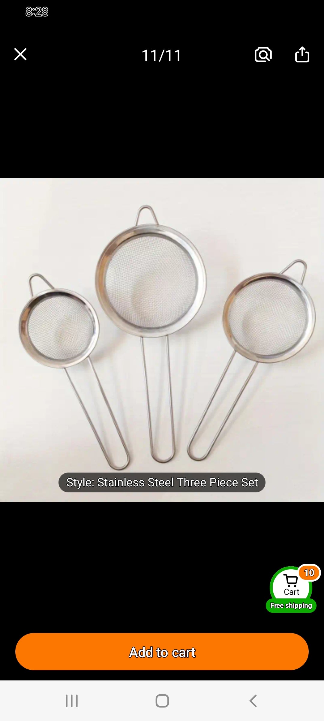 Stainless strainer large 1pice