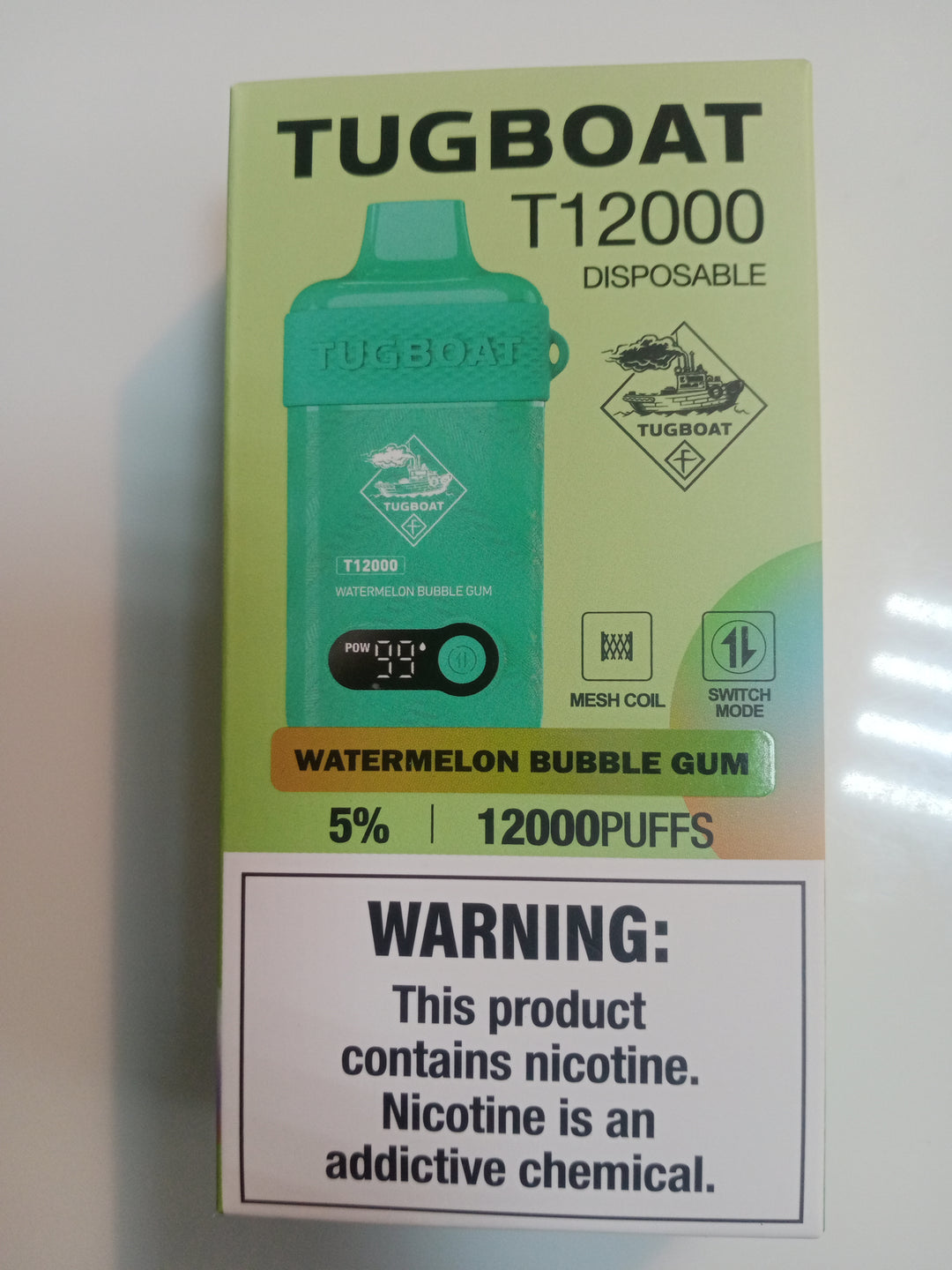 Tugboat Watermelon Bubble Gum 12000 Puffs