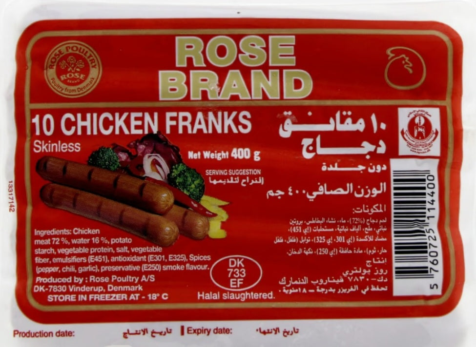 Rose brand franks 400gm