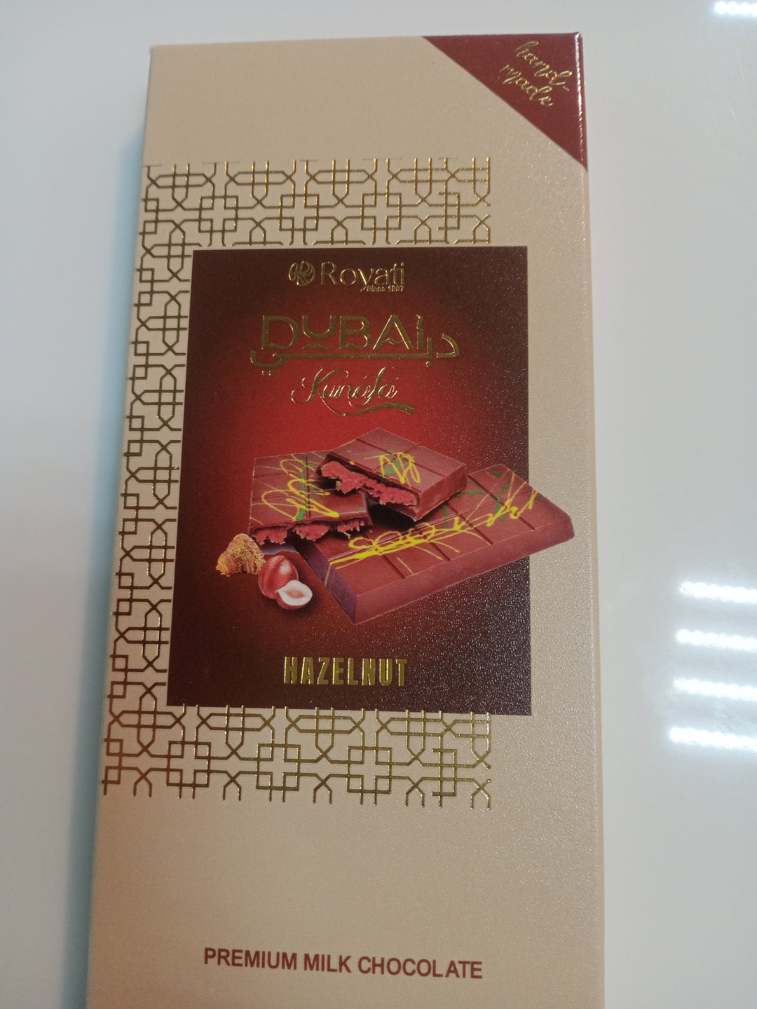 Royati Dubai Kunafa Hazelnut Chocolate 100g