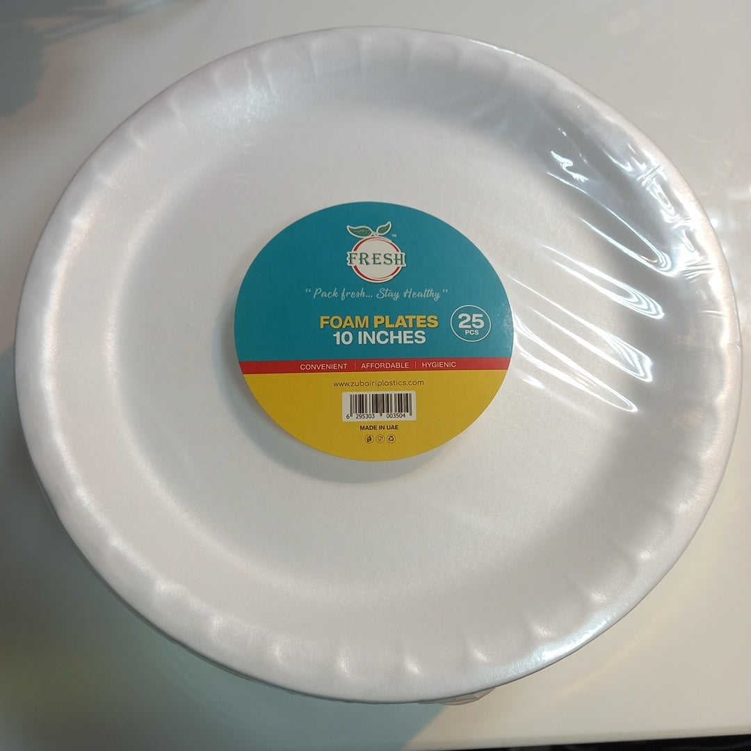 Foam plates 10 inches 25 pcs