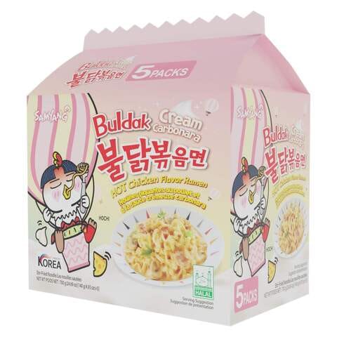 Samyang Cream Carbonara Buldak Chicken Flavor Ramen (140g×5packs)