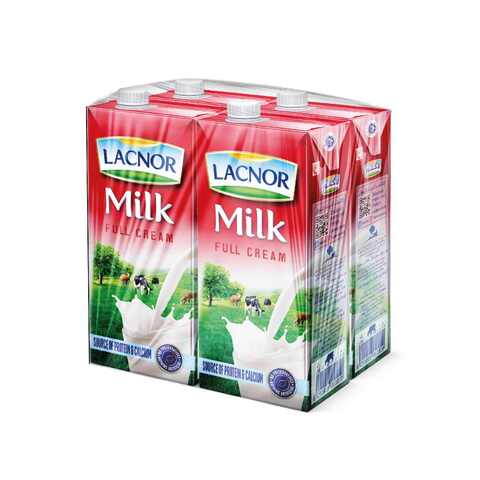 Lacnor Milk Full Cream (4Pcs×1L)