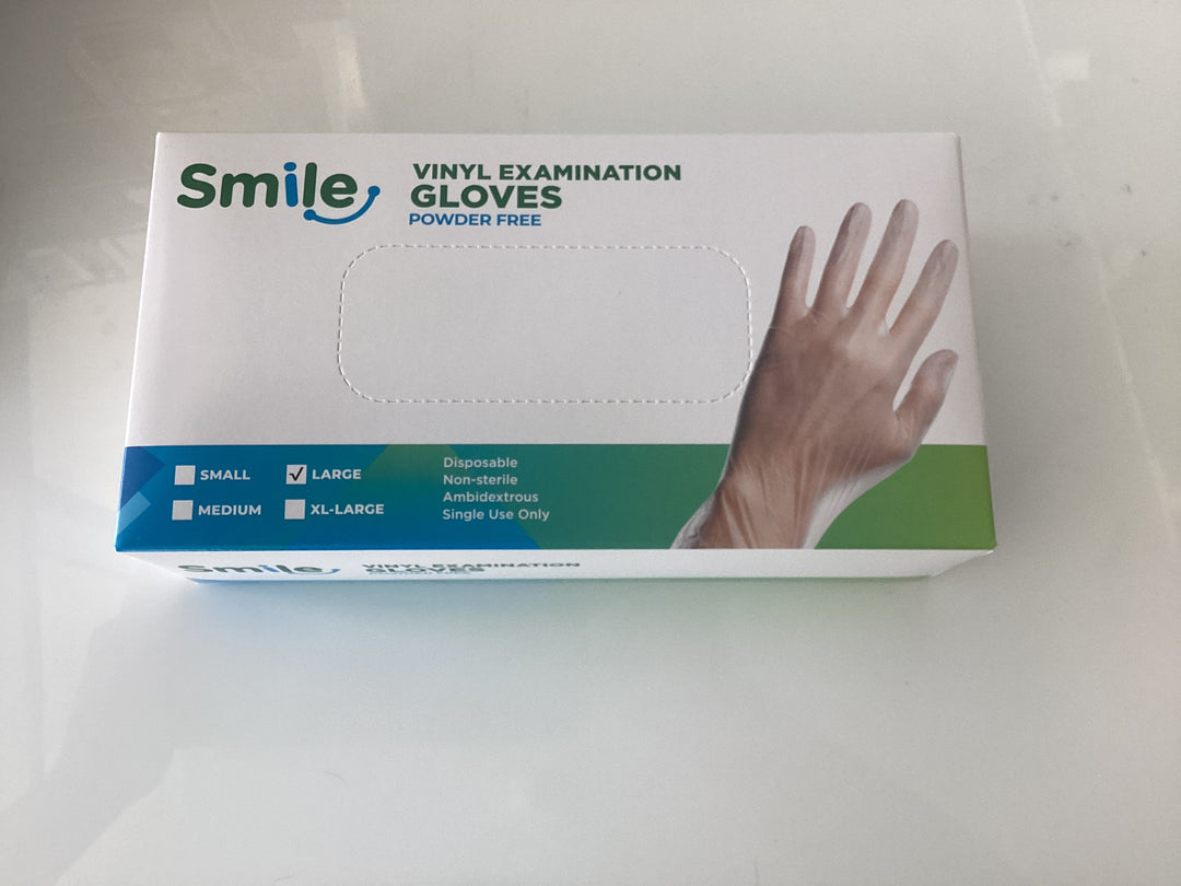 Smile Vinyl Examination Gloves (Large)