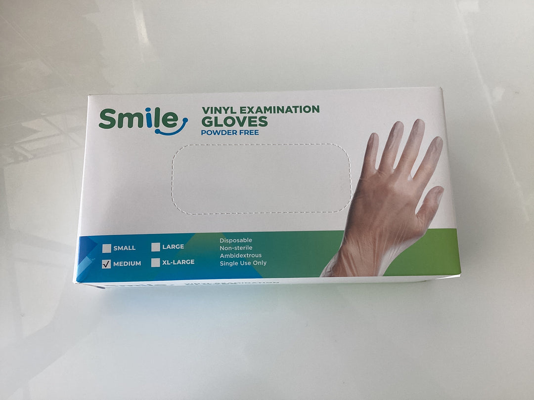 Smile Vinyl Examination Gloves (Medium)