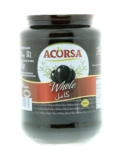 ACORSA BLACK WHOLE OLIVE 350G