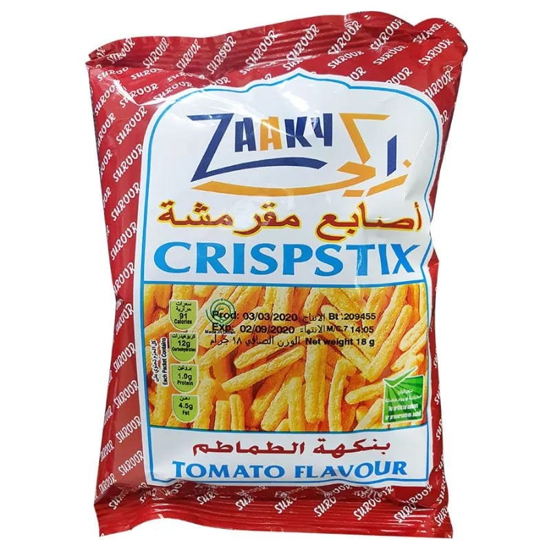 ZAAKY CRISPSTIK TOMATO FLAVOR 18G