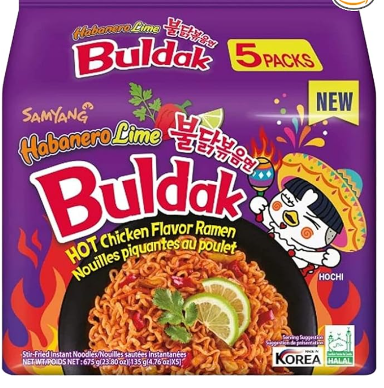 Samyang Buldak Habanero Lime Hot Chicken Ramen Stir-Fried Instant Noodles  135 g