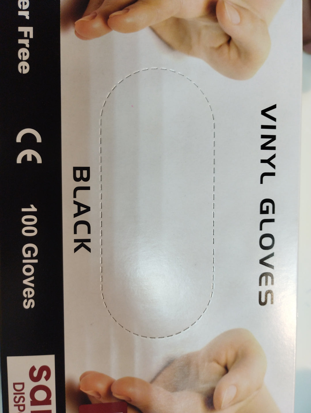 Vinyl Black Gloves (L)